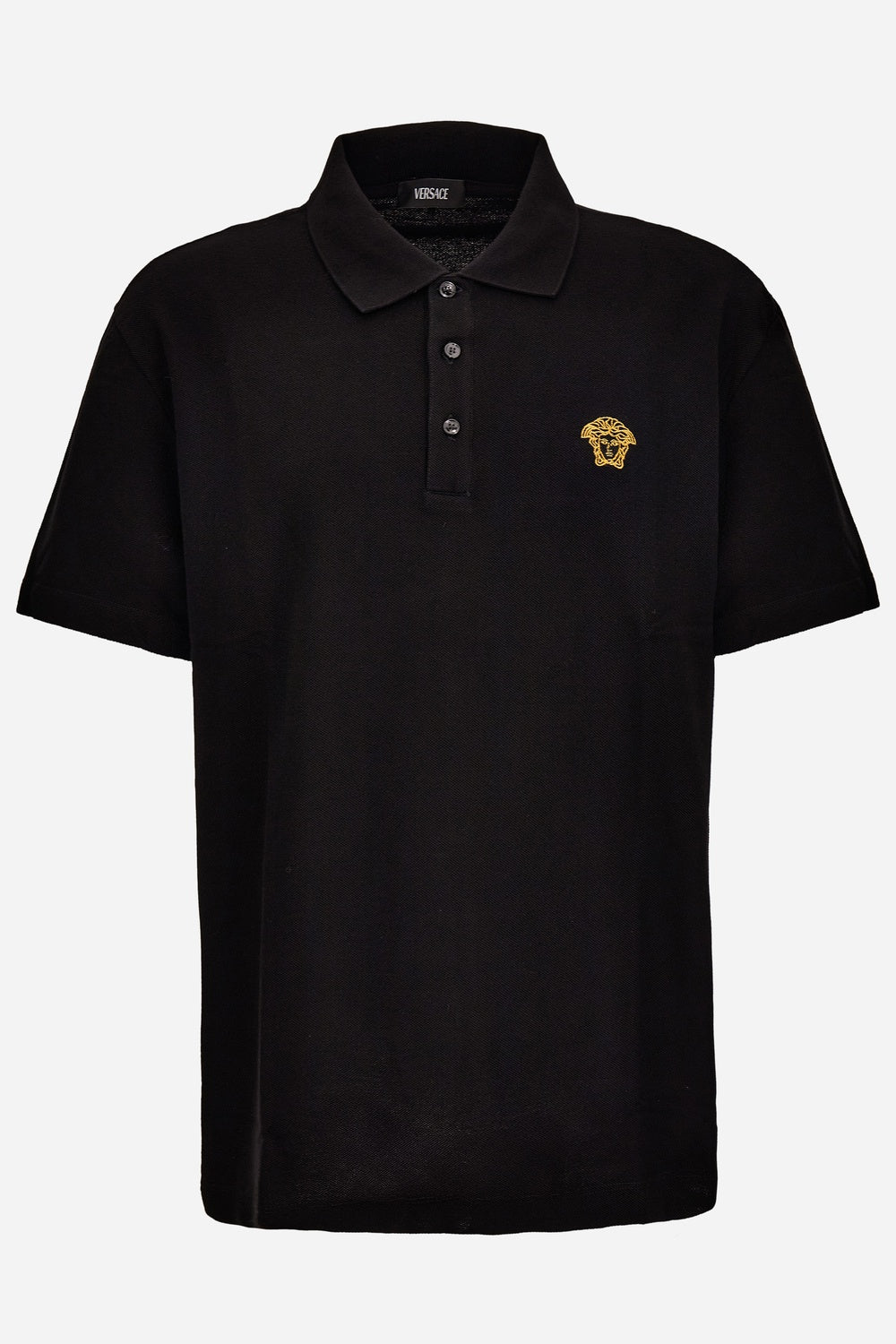 Polos In Piquet Fabric-Medusa Embroidery