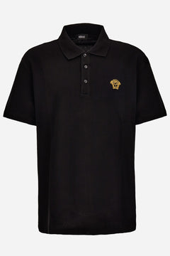 Polos In Piquet Fabric-Medusa Embroidery