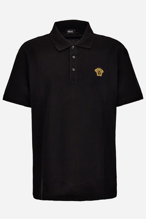 Polos In Piquet Fabric-Medusa Embroidery