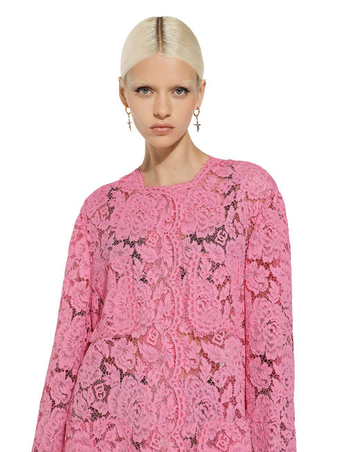 FLORAL CORDONETTO LACE LOGO COAT