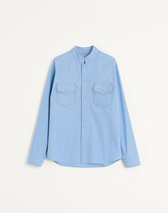 Camicia In Denim Con Cabochons