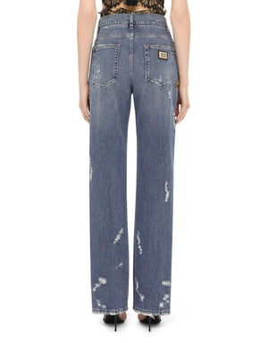 FLARED JEANS WITH FRENCH WIRE EMBELLISHMENT