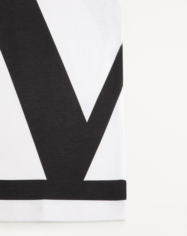 T-Shirt In Cotone Con V Logo Signature