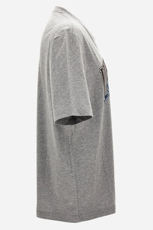 T-Shirt In Cotton Jersey Fabric + Medusa Crest Prin