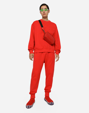 JERSEY JOGGING PANTS WITH EMBOSSED TAG