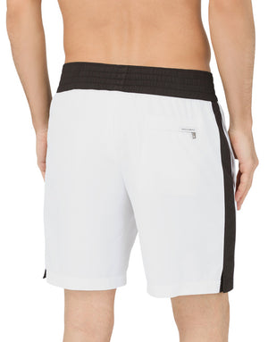 TWO-TONE MID-LENGTH SWIM TRUNKS WITH DG PATCH