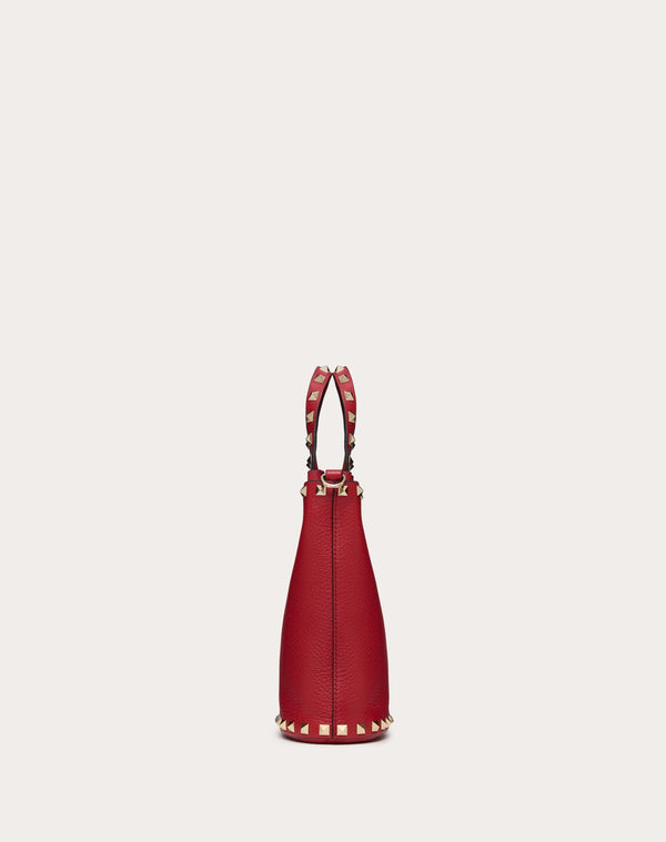 Pouch Con Tracolla Rockstud In Vitello Granato