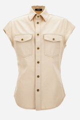 Shirt Denim In Lightweight Ecru Denim With Rinsed Stop