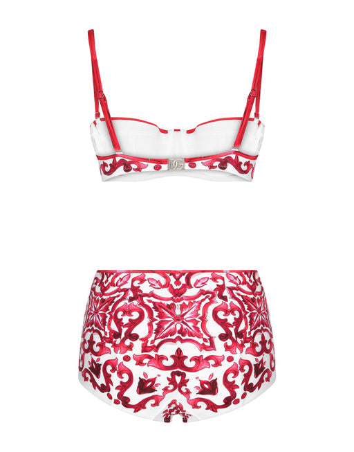MAJOLICA-PRINT PADDED BIKINI