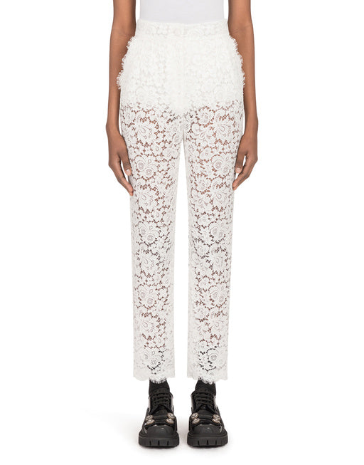 HIGH-WAISTED CORDONETTO LACE PANTS