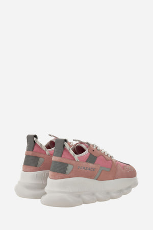 Chain Reaction Sneaker In Split Leather-Fabric-Calf Leather