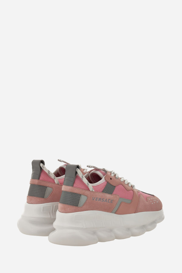Chain Reaction Sneaker In Split Leather-Fabric-Calf Leather