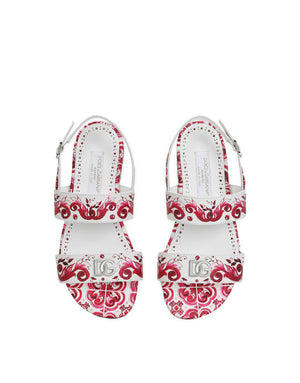 PRINTED CALFSKIN SANDALS