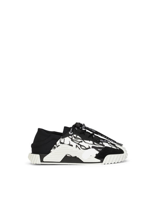 LOGO-PRINT CANVAS NS1 SLIP-ON SNEAKERS
