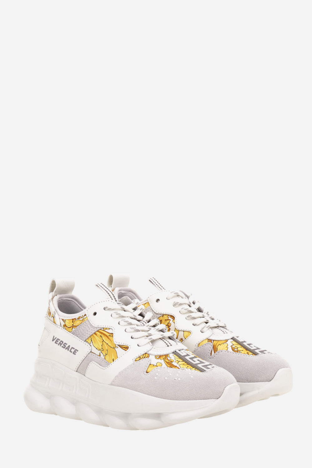 Chain Reaction Sneaker In Suede-Barocco Print Fabric