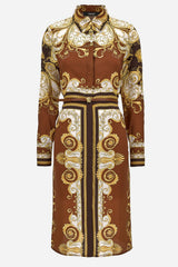 Dress In Twill Poly Barocco Sping Print