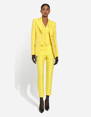 TAILORED PANTS IN FLORAL JACQUARD