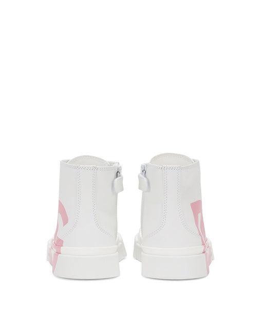 CALFSKIN PORTOFINO HIGH-TOP SNEAKERS WITH DG LOGO