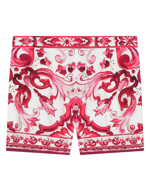 POPLIN SHORTS WITH MAIOLICA PRINT