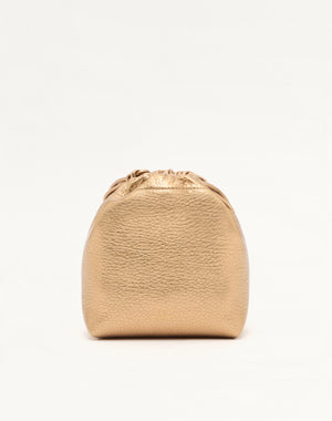 Mini Borsa A Sacchetto Vlogo Pouf In Pelle Metallizzata