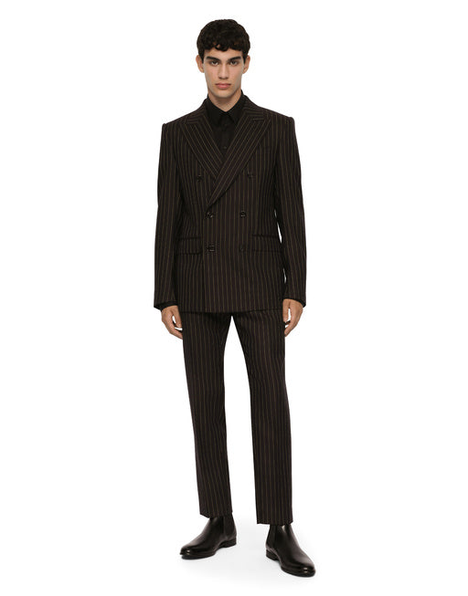 DOUBLE-BREASTED PINSTRIPE WOOL SICILIA-FIT JACKET