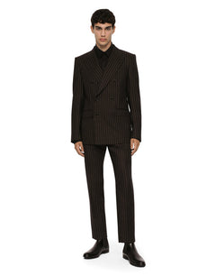 DOUBLE-BREASTED PINSTRIPE WOOL SICILIA-FIT JACKET