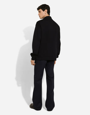 ZIP-UP SWEATSHIRT WITH HIGH NECK AND TAG