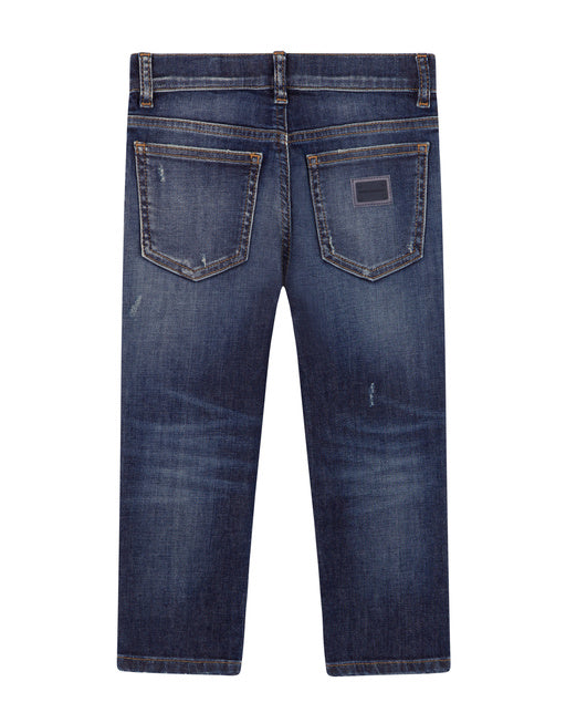 REGULAR-FIT BLUE WASH STRETCH JEANS