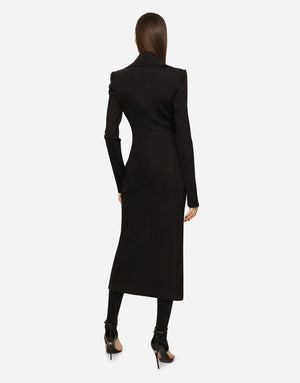 JERSEY ROBE COAT WITH TIES AND BELT LOOPS