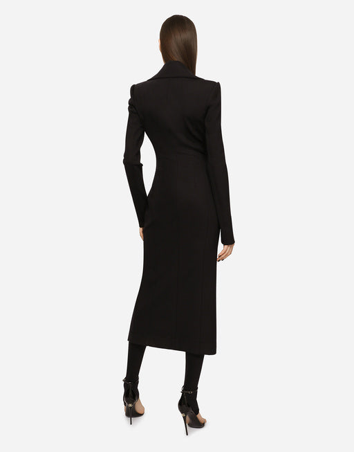JERSEY ROBE COAT WITH TIES AND BELT LOOPS