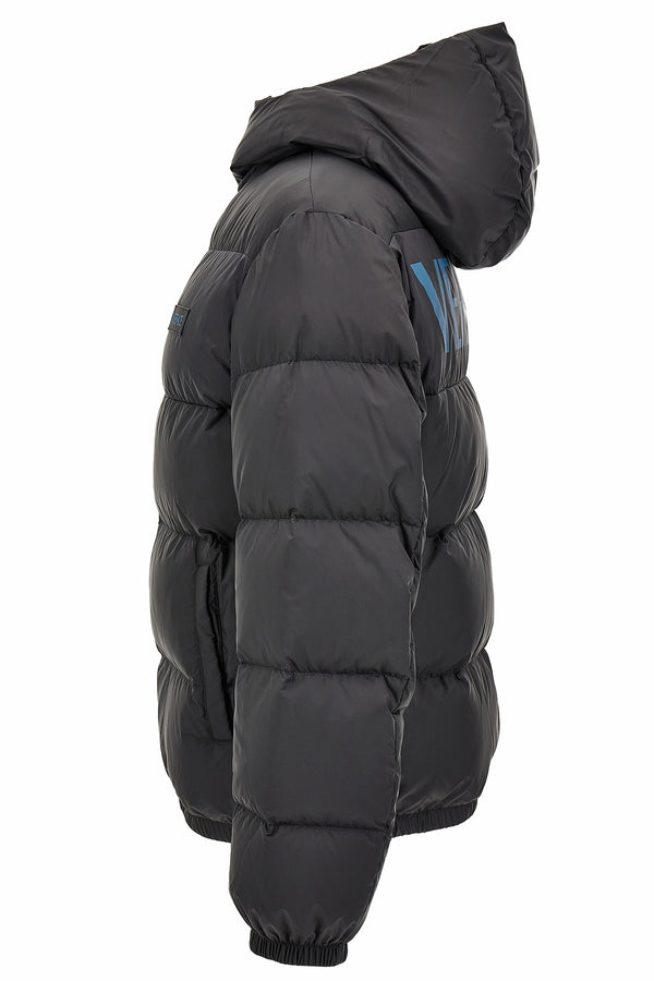 Down Jacket/Vest In Plain Technical Fabric + Versace Print