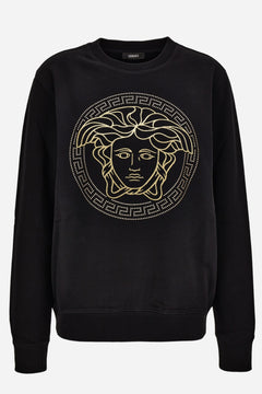 Sweatshirt In Non-Brushed Sweat Fabric-Medusa Embroidery