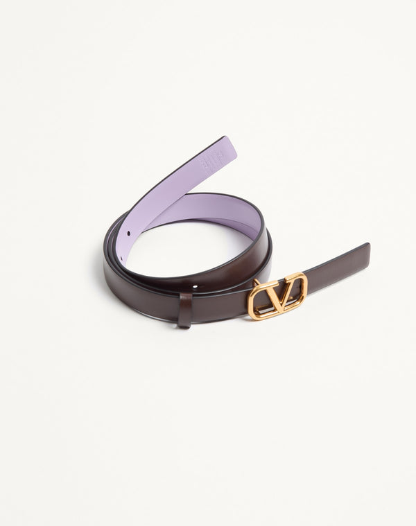 Cintura Reversibile VLogo Signature In Vitello Lucido 20 Mm