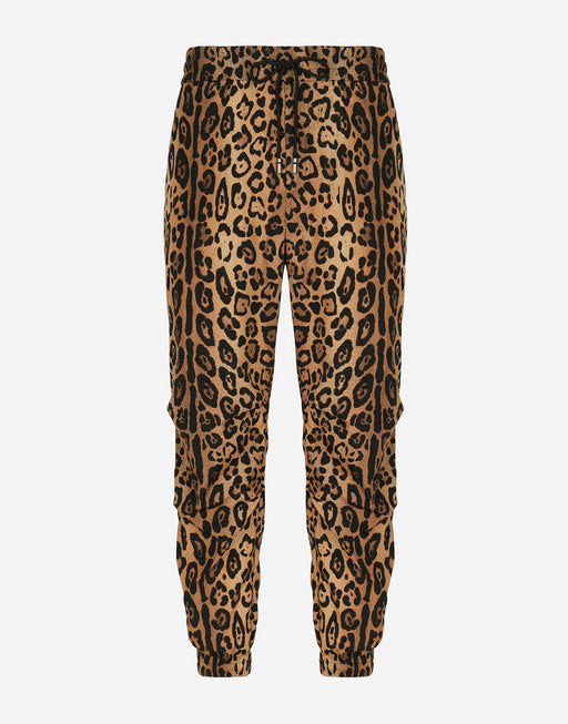 CRESPO LEO PRINT JOGGING PANTS WITH PLAQUE