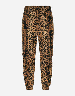 CRESPO LEO PRINT JOGGING PANTS WITH PLAQUE