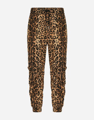 CRESPO LEO PRINT JOGGING PANTS WITH PLAQUE