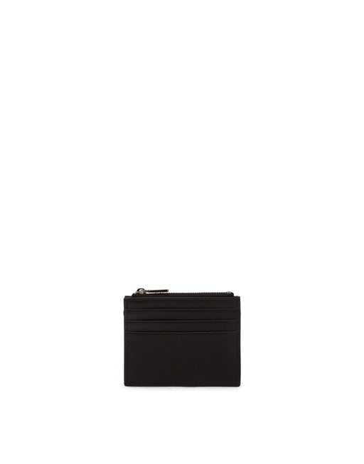 CALFSKIN CARD HOLDER WITH PRINTED LOGO