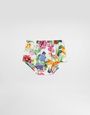 FLORAL-PRINT POPLIN SKIRT