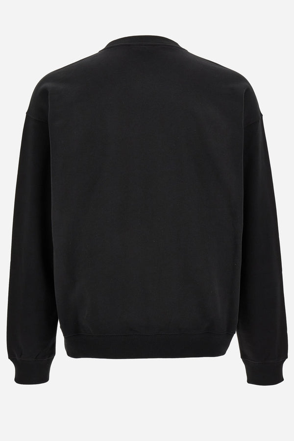 Sweatshirt In Jersey Fabric + Print And Studs Greca Varsity Logo