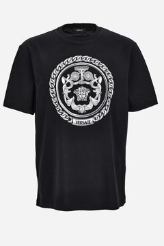 T-Shirt In Jersey Fabric-Chain Print Crest