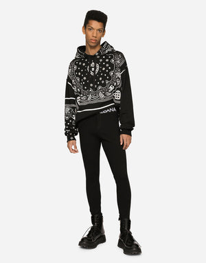 BANDANNA-PRINT JERSEY HOODIE
