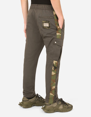 COTTON JOGGING PANTS WITH CAMOUFLAGE BANDS