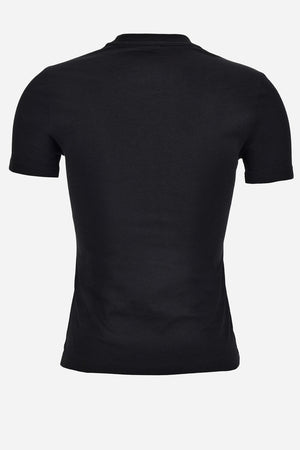T-Shirt In Cotton Jersey Fabric With Medusa Rhinestone Embroidery-Studs