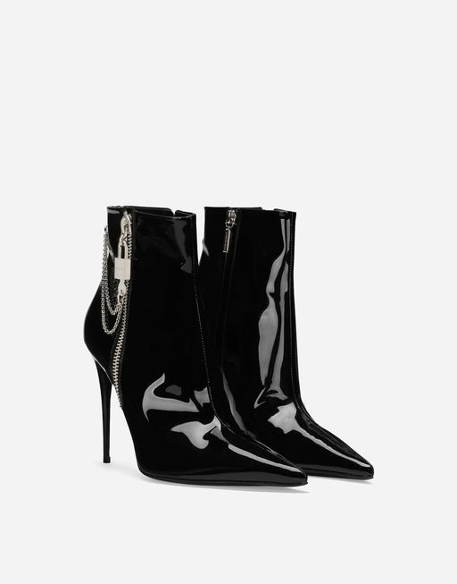 PATENT LEATHER ANKLE BOOTS