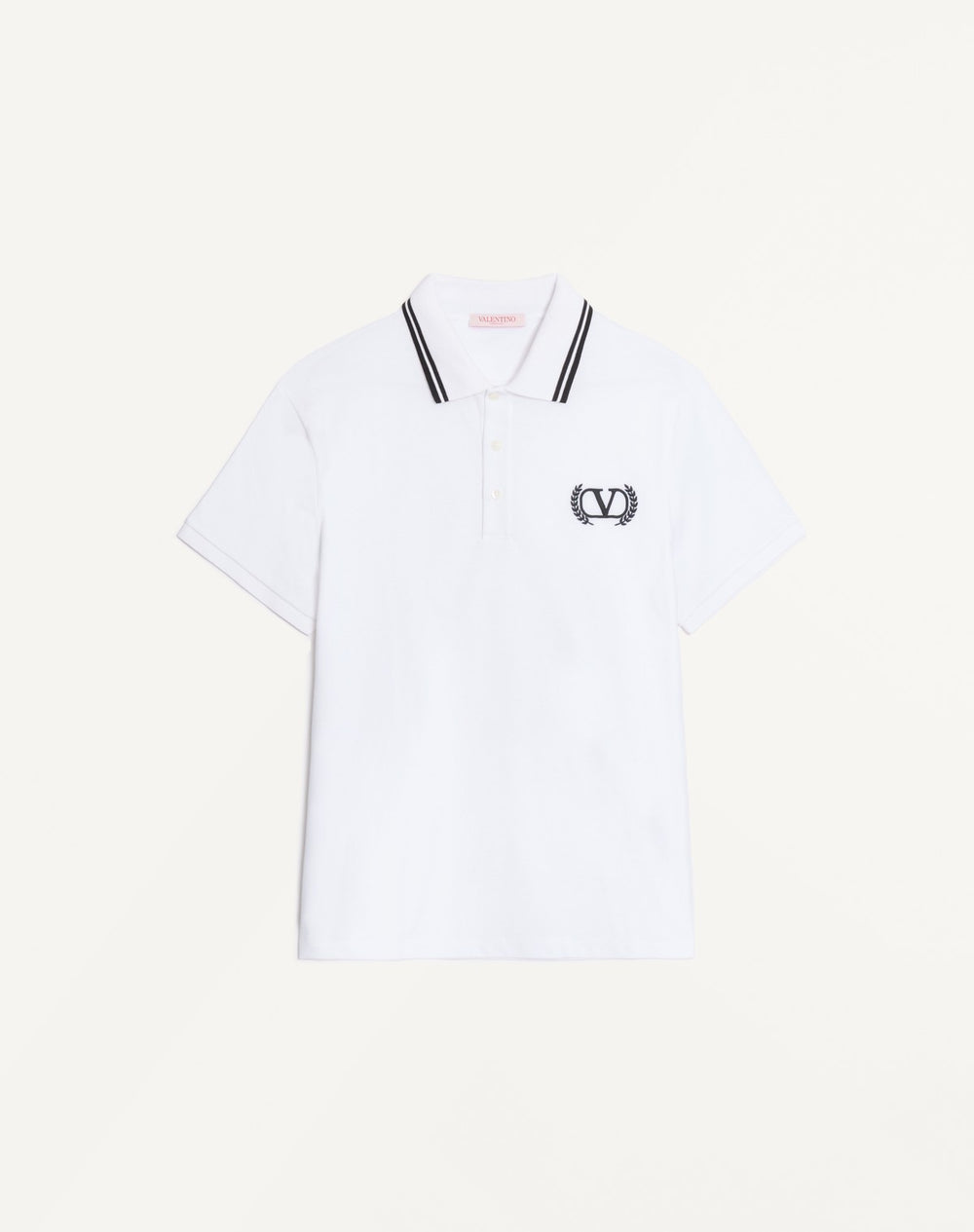 Polo In Piquet Di Cotone Con Ricamo Maison Valentino
