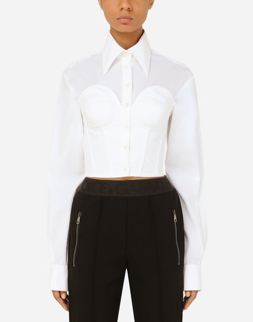 POPLIN BUSTIER SHIRT