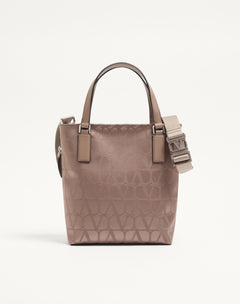 Borsa Shopping Mini Toile Iconographe In Tessuto Tecnico Con Dettagli In Pelle