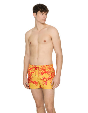SHORT SWIM TRUNKS WITH CORAL PRINT