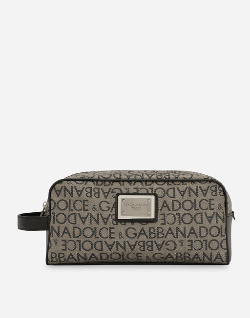 JACQUARD COATED TOILETRY BAG