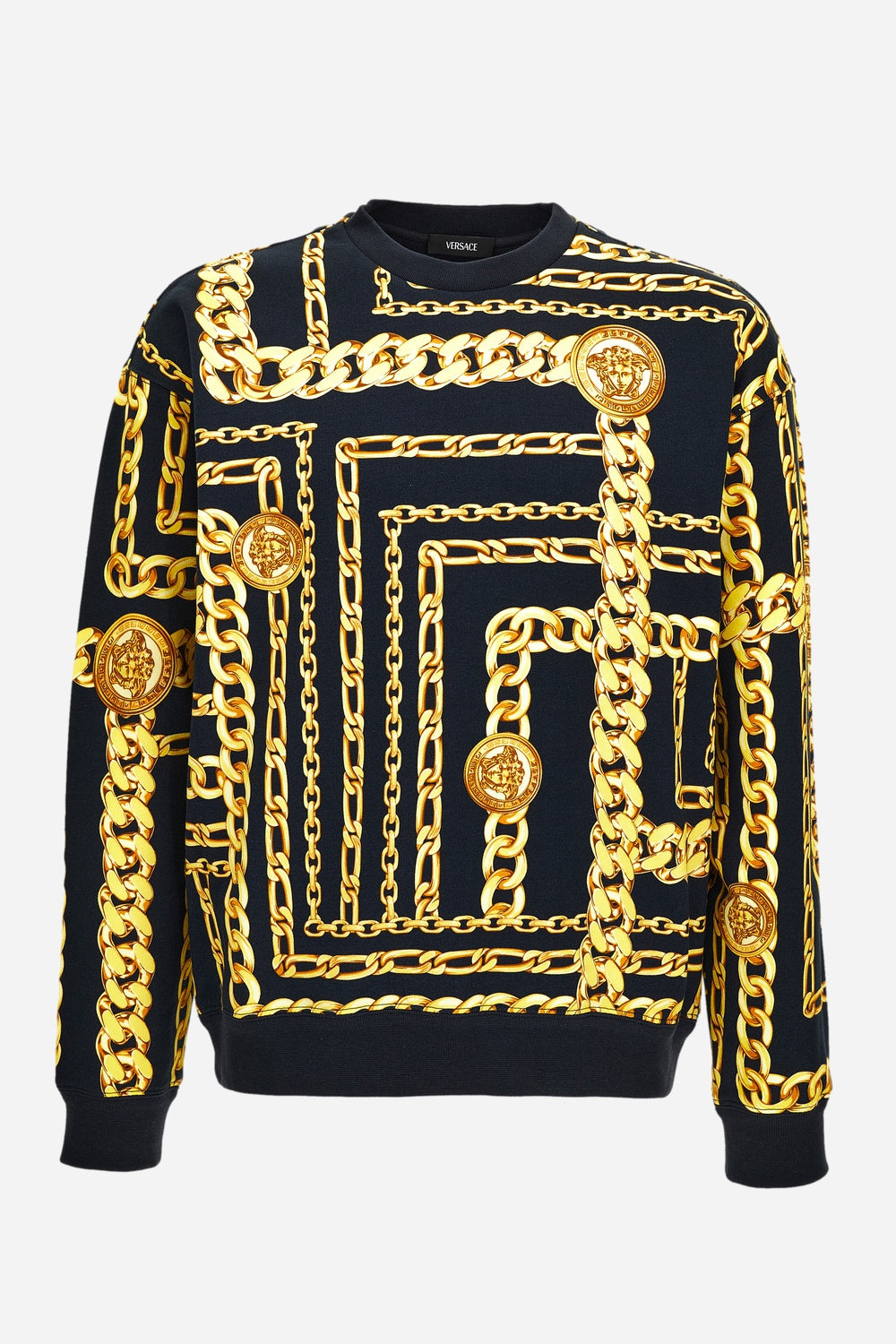 Sweatshirt In Cotton Fabric Medusa Chain Allover Print